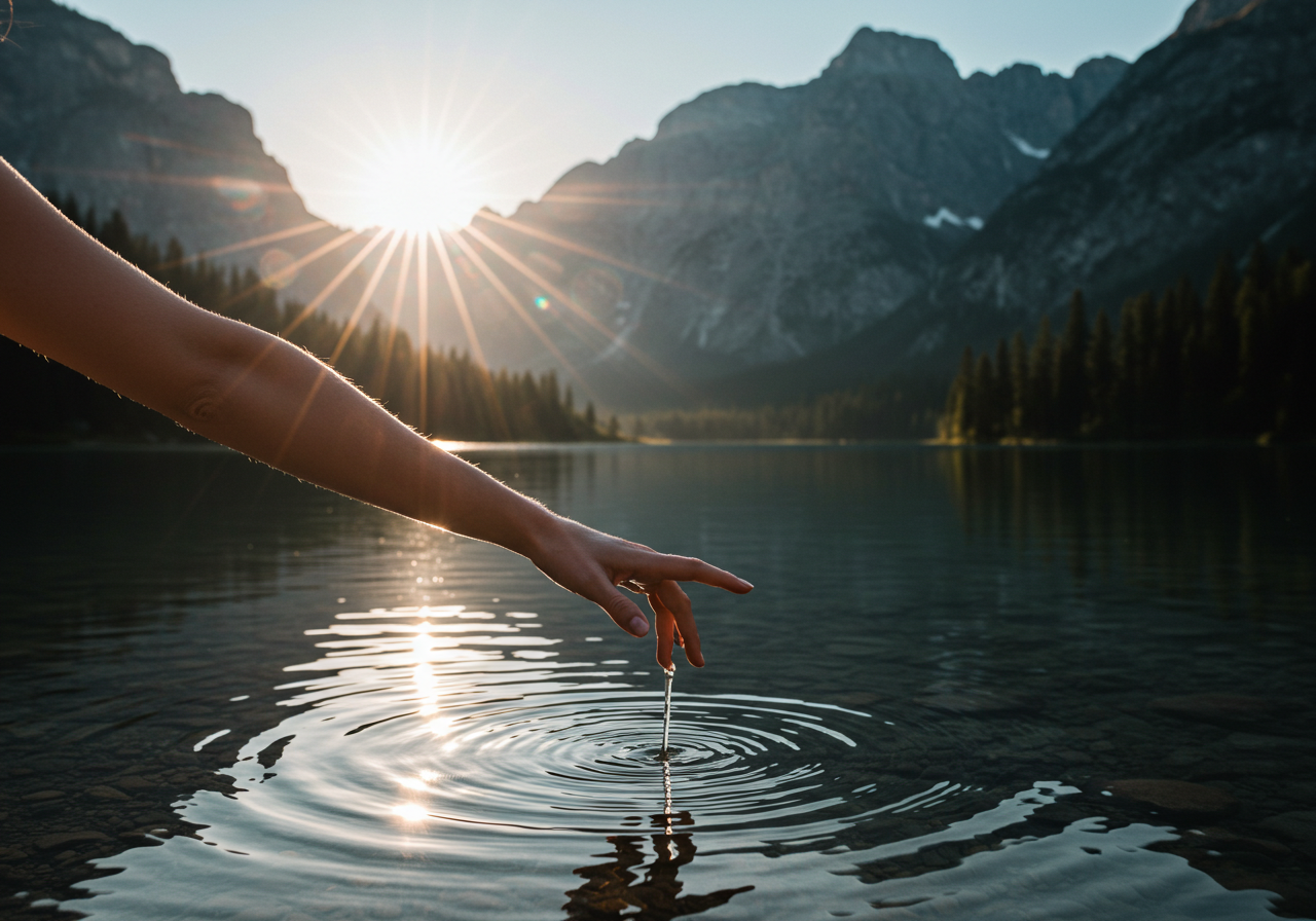 Mountain lake scene